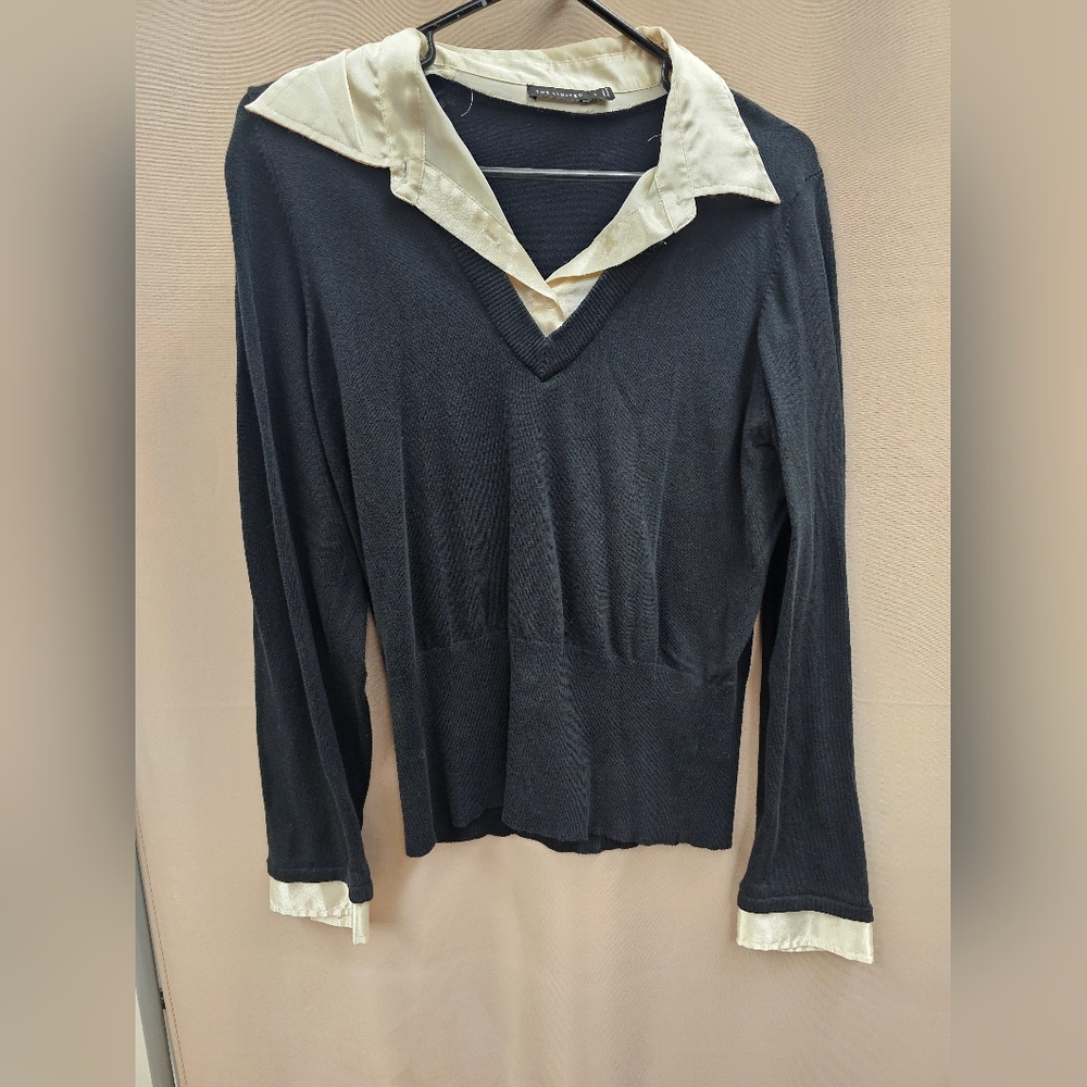 The Limited Black Top with Cream Accents